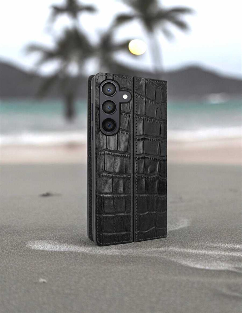 Piel Frama Black Croco FramaSlimCards Leather Case for Samsung Galaxy S25