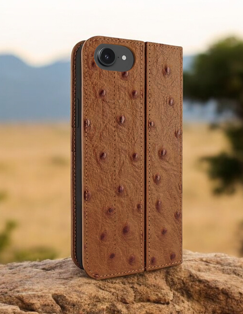 Piel Frama Tan Ostrich FramaSlim Leather Case for iPhone 16e