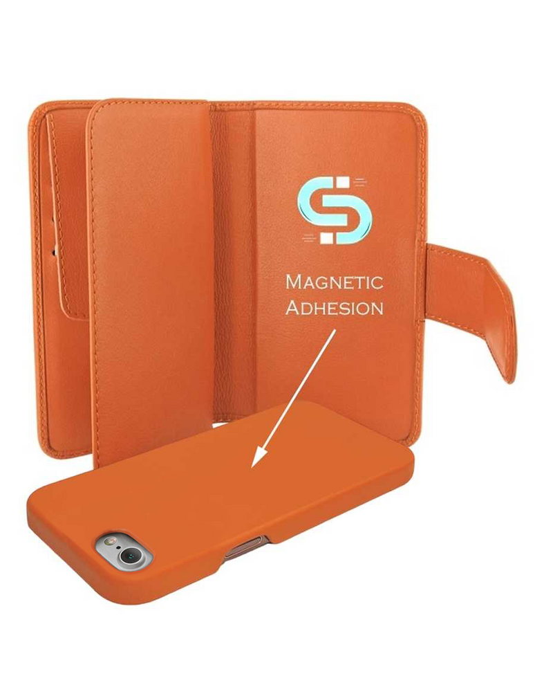 Piel Frama Orange WalletMagnum Leather Case for iPhone 16e