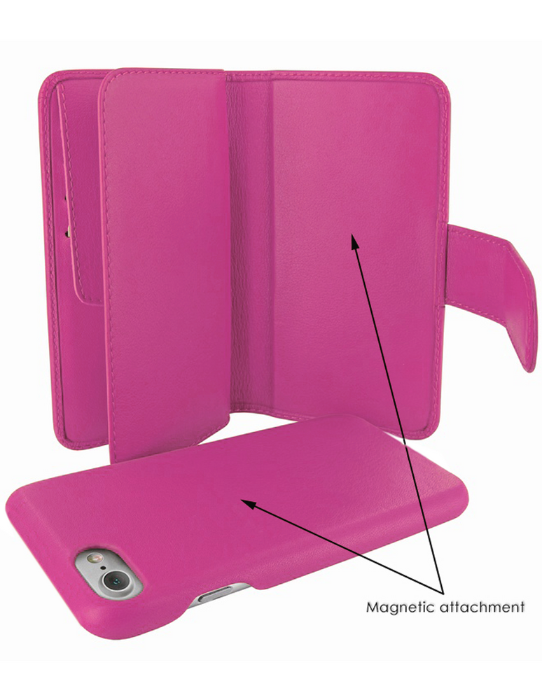 Piel Frama Pink Crocodile WalletMagnum Leather Case for iPhone 16e