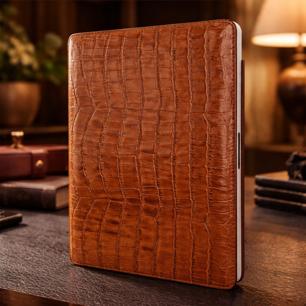 Piel Frama Brown Crocodile FramaSlim Leather Case for Apple iPad mini 7 (2024) / iPad mini 6 (2021)