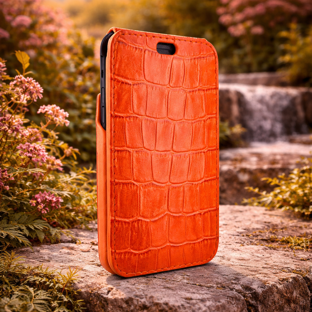 Piel Frama 541 Orange Crocodile iMagnum Leather Case for iPhone 17 Pro Max