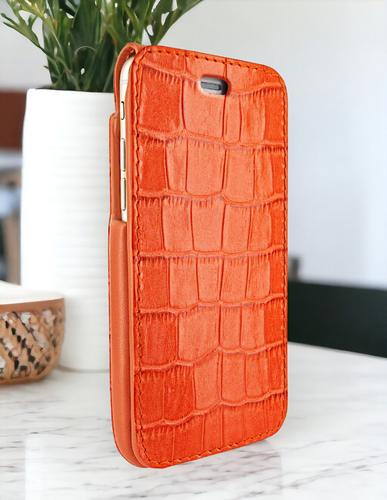 Piel Frama 541 Orange Crocodile iMagnum Leather Case for iPhone 17 Pro Max
