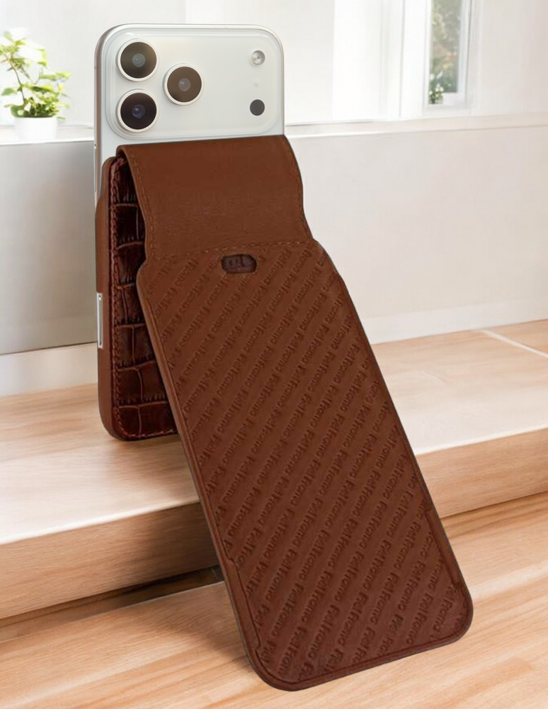 Piel Frama 536 Brown Crocodile iMagnum Leather Case for iPhone 17 Pro