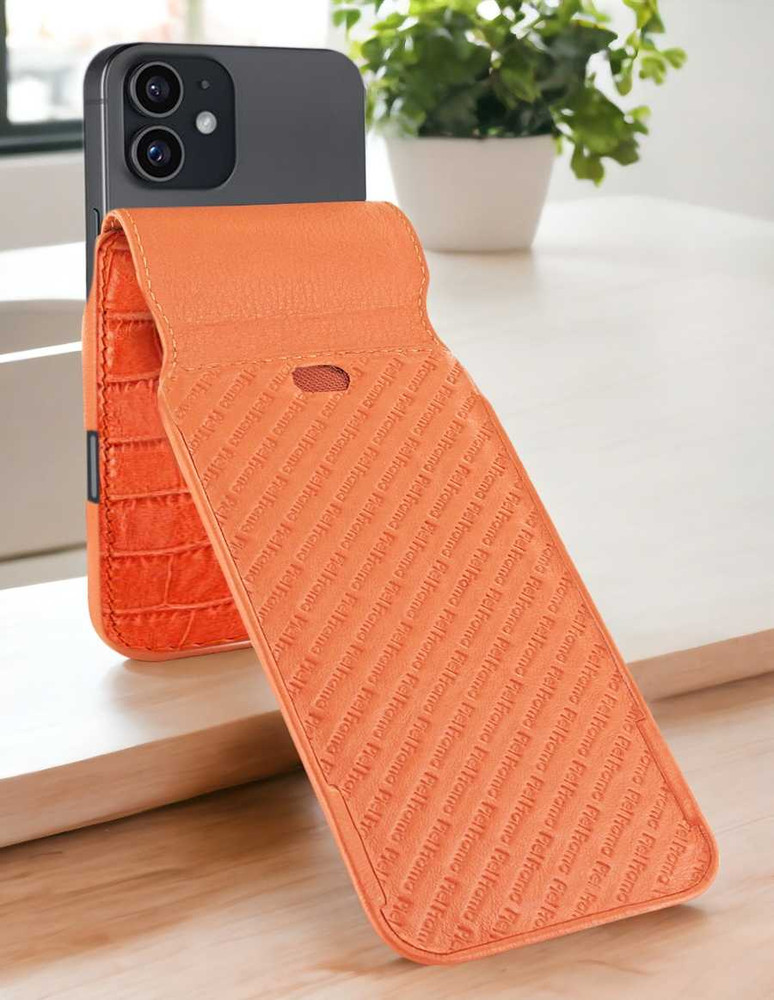 Piel Frama 526 Orange Crocodile iMagnum Leather Case for iPhone 17
