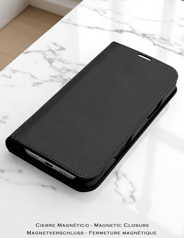 Piel Frama 537 Black Folio Style Magnetic Leather Case for iPhone 17 Pro