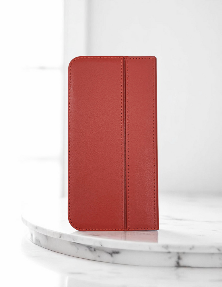 Piel Frama 537 Red Folio Style Magnetic Leather Case for iPhone 17 Pro