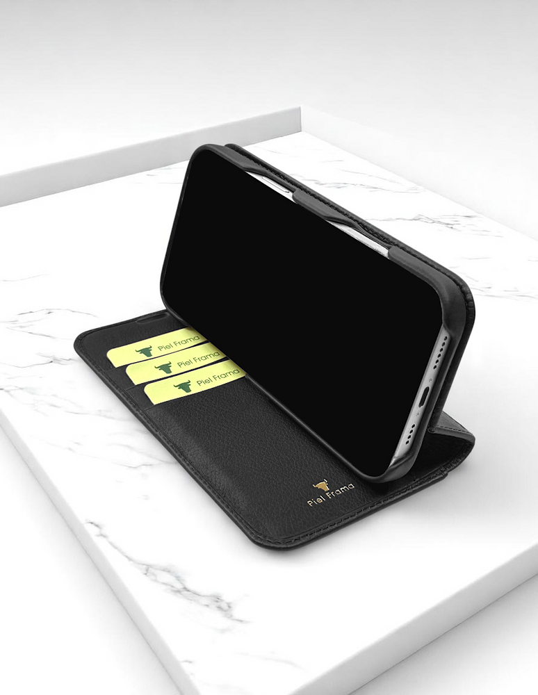 Piel Frama 532 Black Crocodile Folio Style Magnetic Leather Case for iPhone Air