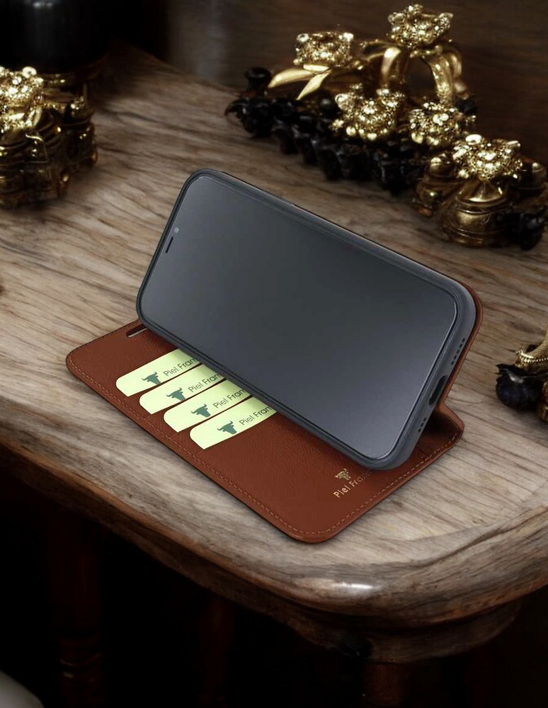 Piel Frama 539 Brown Crocodile FramaSlim Book Style Leather Case for iPhone 17 Pro Max