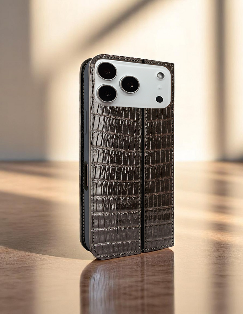 Piel Frama 539 Brown Lizard FramaSlim Book Style Leather Case for iPhone 17 Pro Max