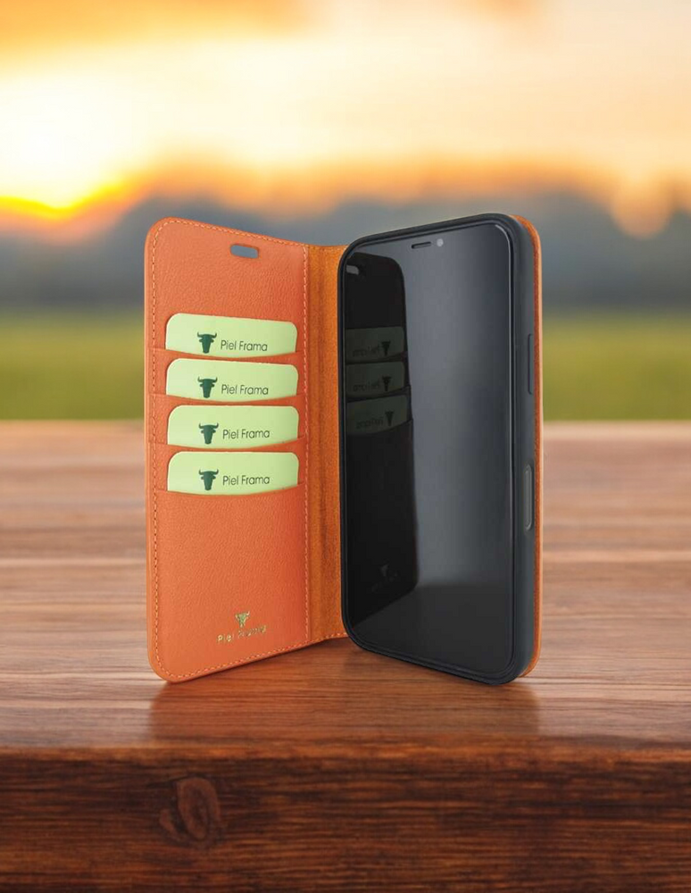 Piel Frama 534 Orange Crocodile FramaSlim Book Style Leather Case for iPhone 17 Pro