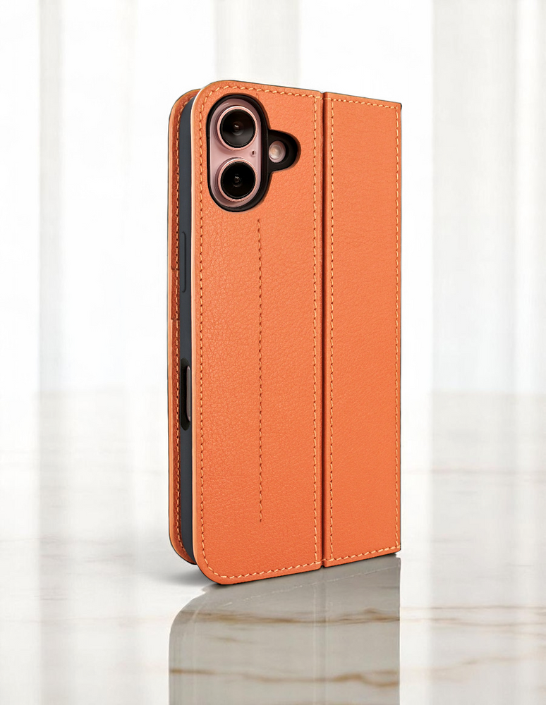 Piel Frama 524 Orange FramaSlim Book Style Leather Case for iPhone 17