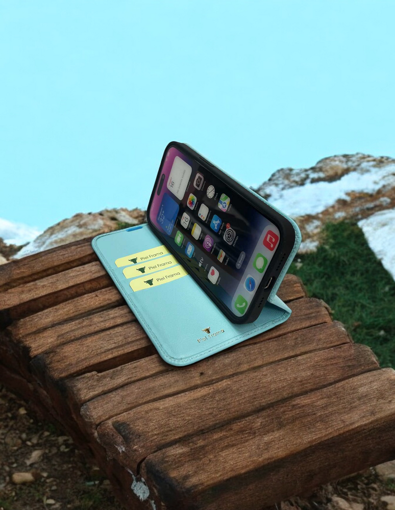 Piel Frama 524 Light Blue FramaSlim Book Style Leather Case for iPhone 17