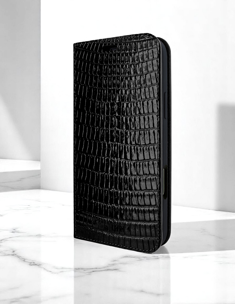 Piel Frama 524 Black Lizard FramaSlim Book Style Leather Case for iPhone 17