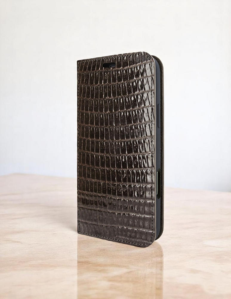 Piel Frama 529 Brown Lizard FramaSlim Book Style Leather Case for iPhone Air