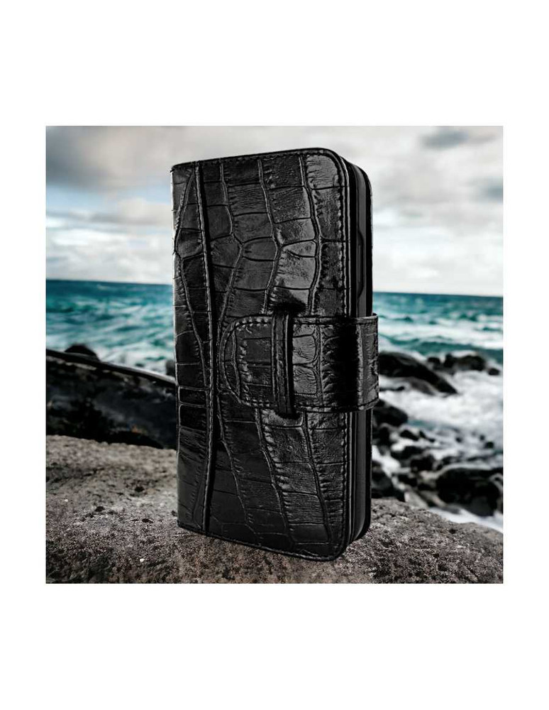 Piel Frama 535 Black Crocodile WalletMagnum Leather Case for iPhone 17 Pro