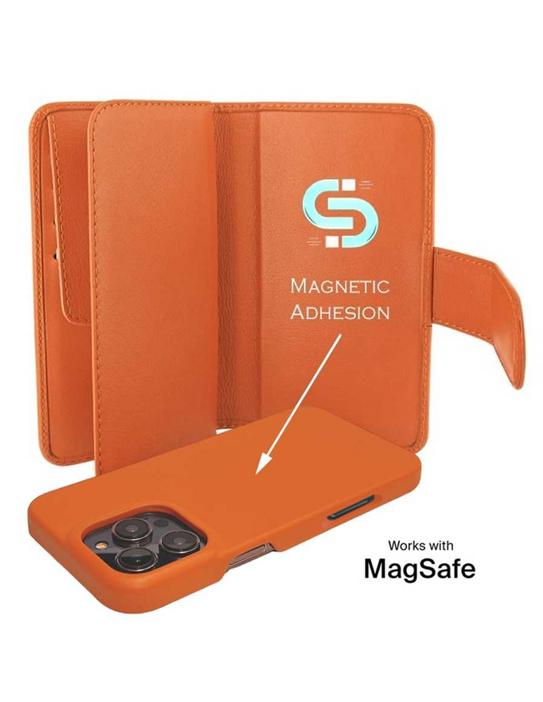 Piel Frama 535 Orange Crocodile WalletMagnum Leather Case for iPhone 17 Pro