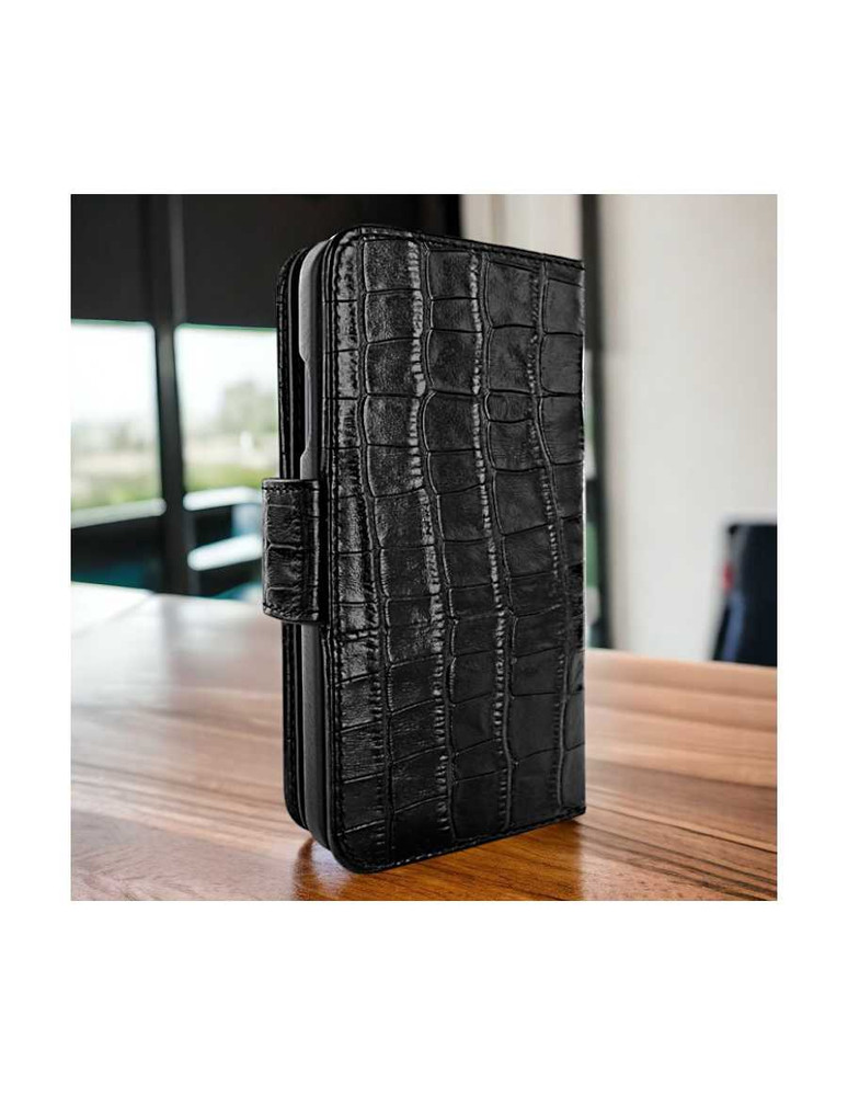 Piel Frama 525 Black Crocodile WalletMagnum Leather Case for iPhone 17