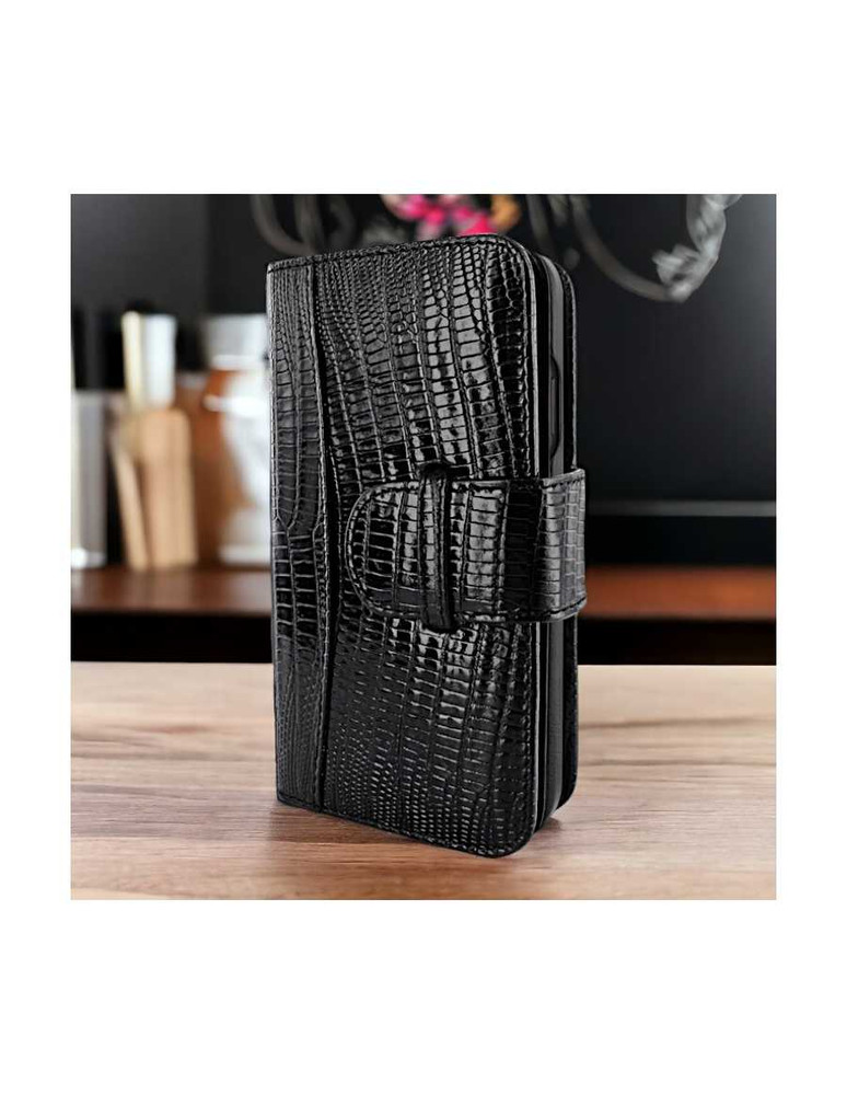 Piel Frama 530 Black Lizard WalletMagnum Leather Case for iPhone Air