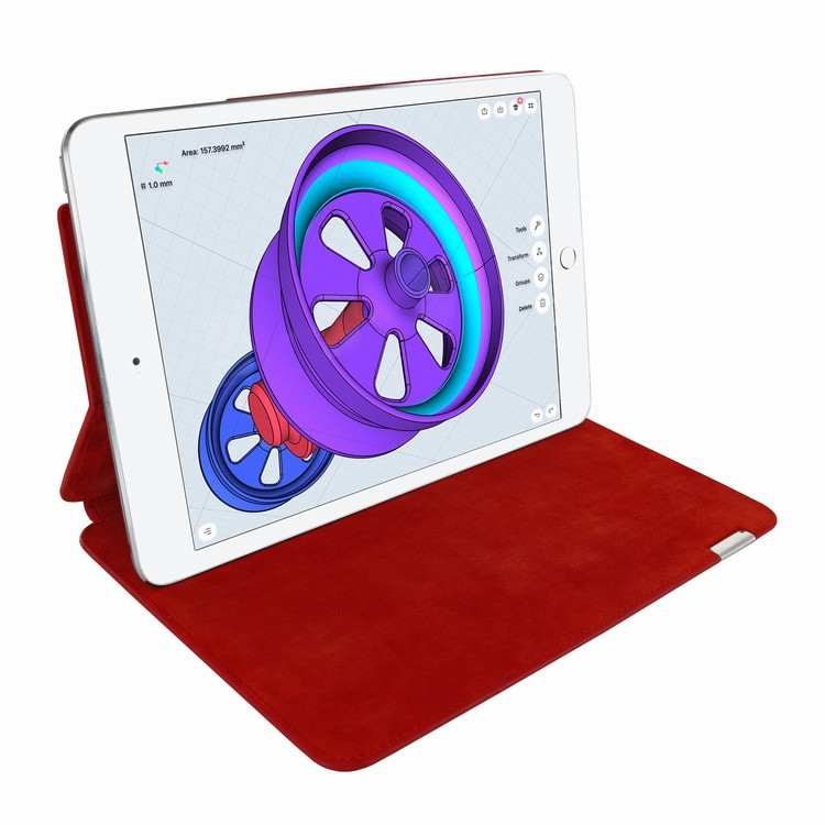 Piel Frama iPad Pro 12.9 2017 FramaSlim Leather Case - Red Cowskin-Crocodile
