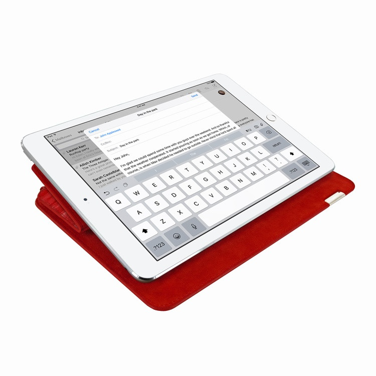 Piel Frama iPad Pro 12.9 2017 FramaSlim Leather Case - Red Cowskin-Crocodile