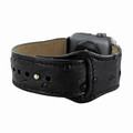 Piel Frama Apple Watch 38 mm Leather Strap - Black Cowskin-Ostrich / Silver Adapter