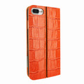 Piel Frama iPhone 7 Plus / 8 Plus FramaSlimCards Leather Case - Orange Cowskin-Crocodile