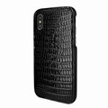 Piel Frama iPhone X / Xs FramaSlimGrip Leather Case - Black Cowskin-Lizard