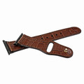 Piel Frama Apple Watch 42 mm Leather Strap - Brown Cowskin-Crocodile / Black Adapter