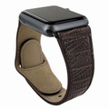 Piel Frama Apple Watch 42 mm Leather Strap - Brown Cowskin-Lizard / Black Adapter