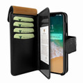 Piel Frama iPhone X / Xs WalletMagnum Leather Case - Black Cowskin-Ostrich