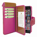 Piel Frama iPhone X / Xs WalletMagnum Leather Case - Fuchsia Cowskin-Crocodile