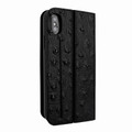 Piel Frama iPhone Xs Max FramaSlimCards Leather Case - Black Cowskin-Ostrich
