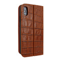 Piel Frama iPhone Xs Max FramaSlimCards Leather Case - Brown Cowskin-Crocodile