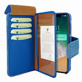 Piel Frama iPhone 11 Pro Max WalletMagnum Leather Case - Blue Cowskin-Crocodile
