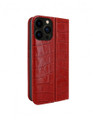 Piel Frama iPhone 13 Pro FramaSlimCards Leather Case - Red Cowskin-Crocodile