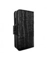 Piel Frama iPhone 14 WalletMagnum Leather Case - Black Cowskin-Crocodile