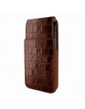 Piel Frama iPhone 15 Plus Brown Crocodile iMagnum Leather Case