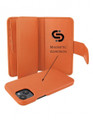 Piel Frama iPhone 15 Plus Orange WalletMagnum Leather Case