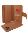Piel Frama iPhone 15 Plus Tan Ostrich WalletMagnum Leather Case