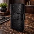 Piel Frama iPhone 15 Pro Max Black Ostrich WalletMagnum Leather Case