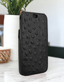 Piel Frama Black Ostrich iMagnum Leather Case for iPhone 16 Pro | iPhone 16