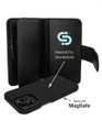 Piel Frama Black Ostrich WalletMagnum Leather Case for iPhone 16