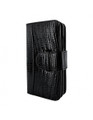 Piel Frama Black Lizard WalletMagnum Leather Case for iPhone 16 Plus