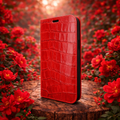 Piel Frama Red Crocodile FramaSlim Leather Case for iPhone 16 Plus