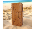 Piel Frama Tan Ostrich WalletMagnum Leather Case for iPhone 16e