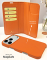 Piel Frama 542 Orange Crocodile Folio Style Magnetic Leather Case for iPhone 17 Pro Max