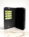 Piel Frama 537 Black Ostrich Folio Style Magnetic Leather Case for iPhone 17 Pro