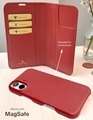Piel Frama 527 Red Folio Style Magnetic Leather Case for iPhone 17