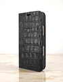 Piel Frama 527 Black Crocodile Folio Style Magnetic Leather Case for iPhone 17